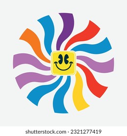 Shining and colorful smiling face emoji vector illustration design editable and resizable 
