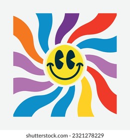 Shining and colorful smiling face emoji vector illustration design editable and resizable 
