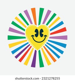 Shining and colorful smiling face emoji vector illustration design editable and resizable 
