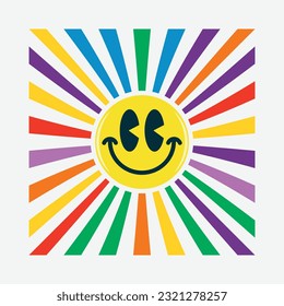 Shining and colorful smiling face emoji vector illustration design editable and resizable 
