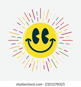 Shining and colorful smiling face emoji vector illustration design editable and resizable 
