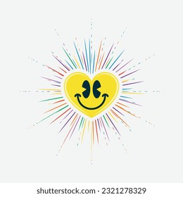 Shining and colorful smiling face emoji vector illustration design editable and resizable 

