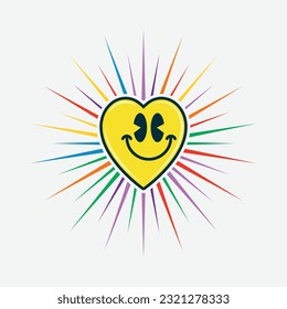 Shining and colorful smiling face emoji vector illustration design editable and resizable 
