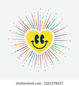 Shining and colorful smiling face emoji vector illustration design editable and resizable 
