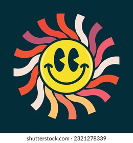 Shining and colorful smiling face emoji vector illustration design editable and resizable 
