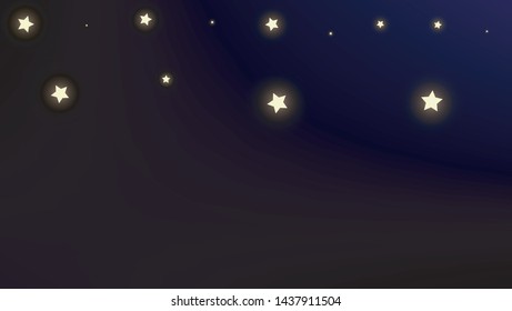  Shining Cosmic Sky with Many Stars.     Night Galaxy Pattern. Vector Nebula Space Background.