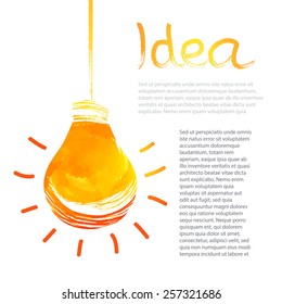 Shining creative ides. Light bulb for your business. Vector illustration