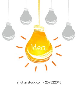 Shining creative ides. Light bulb for your business. Vector illustration