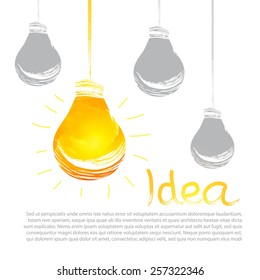 Shining creative ides. Light bulb for your business. Vector illustration