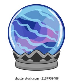 Shining crystal or plasma ball isolated on white background. Glowing magic sphere with light flashes effects. Magic and fortune teller web icon concept. Plasma ball vector background. For game design