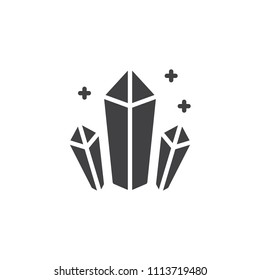 Shining Crystals vector icon. filled flat sign for mobile concept and web design. Minerals simple solid icon. Symbol, logo illustration. Pixel perfect vector graphics