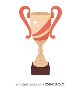 Shining cup for the winner in the competition. Award for participation in the contest. Vector illustration isolated on white background.