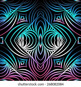 Shining Curly Abstract Seamless Pattern