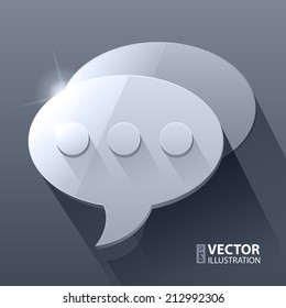 Shining dark grey 3d chat bubble symbols. RGB EPS 10 vector illustration