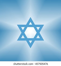 shining david star abstract blue background
