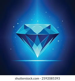 A shining diamond flat vector illustration