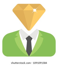 
A shining diamond in human brain, conceptual icon of a brilliant person or precious mind 
