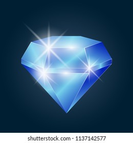 shining diamond, vector illustration, web icon, design element, gem, luxury item