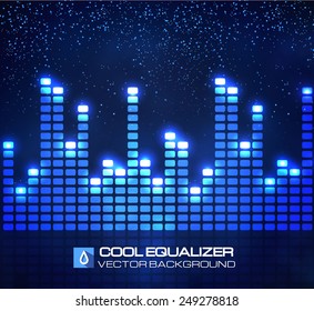 Shining digital equalizer. Vector illustration