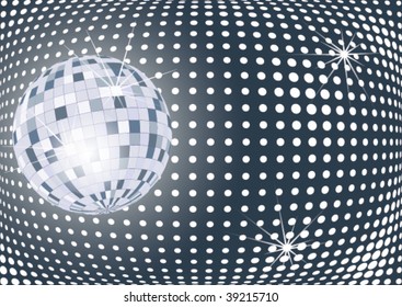 Shining disco ball with sparkles