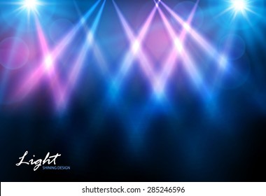 Shining disco spotlights. Vector illustration