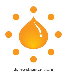 Shining drop of liquid on white background