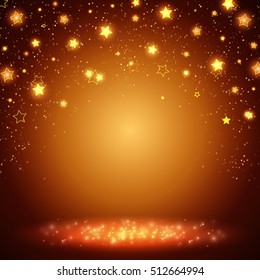 Shining empty space with stars. Vector illustration
