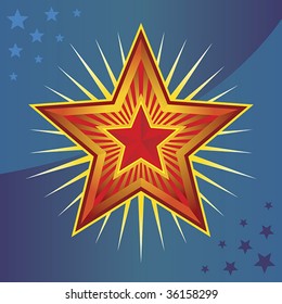 Estrella roja festiva.