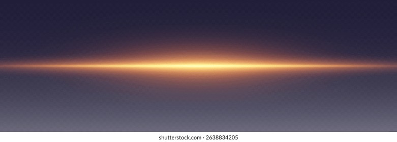 A shining flash of golden line of light. On a transparent background.