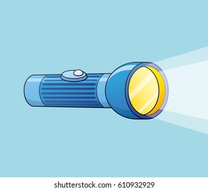 Shining flashlight.