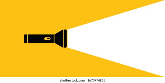 Shining flashlight. Comic electric lantern lamp idea doodle. FAQ, business loading concept. Fun vector light bulb ideas. Brilliant lightbulb education or invention pictogram banner. Lights sign