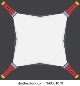 shining flashlight on background