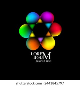 Leuchtendes Blumenlogo. Vektorgrafik