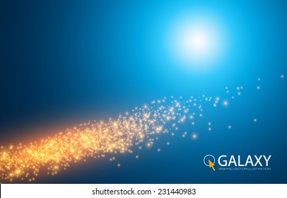 Shining galaxy illustration. Vector