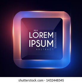 Shining Geometric 3D Banner with Colorful Light Effect.