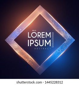 Shining Geometric 3D Banner with Colorful Light Effect.