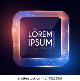 Shining Geometric 3D Banner with Colorful Light Effect.