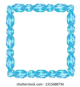 Shining glamour gem’s diamond crystal frame  necklace vector isolated 