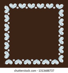 Shining glamour gem’s diamond crystal frame  necklace vector isolated 
