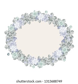 Shining glamour gem’s diamond crystal frame  necklace vector isolated 