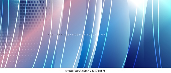 Shining glass abstract wave background. Dynamic motion line effect. Vector Illustration For Wallpaper, Banner, Background, Card, Book Illustration, landing page