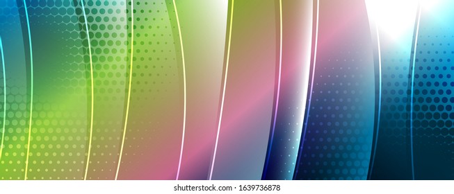 Shining glass abstract wave background. Dynamic motion line effect. Vector Illustration For Wallpaper, Banner, Background, Card, Book Illustration, landing page