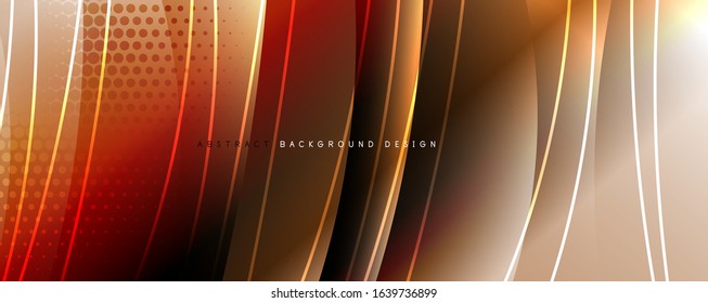 Fondo de onda abstracto de vidrio brillante. Efecto de línea de movimiento dinámico. Ilustración vectorial para fondo de escritorio, pancarta, fondo, tarjeta, ilustración del libro, página de inicio