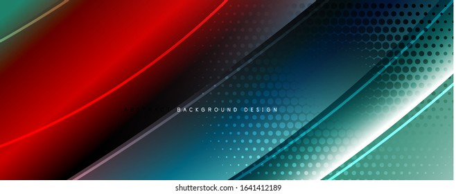 Shining glass abstract wave background. Dynamic motion line effect. Vector Illustration For Wallpaper, Banner, Background, Card, Book Illustration, landing page