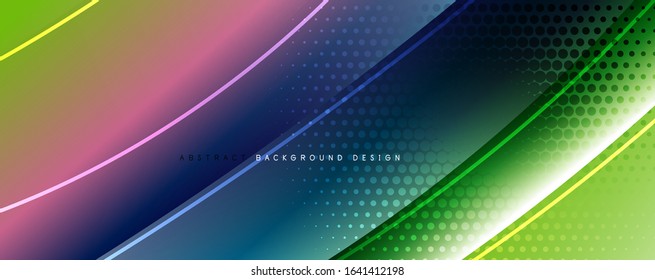 Shining glass abstract wave background. Dynamic motion line effect. Vector Illustration For Wallpaper, Banner, Background, Card, Book Illustration, landing page