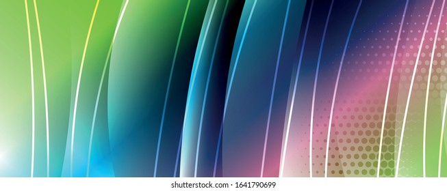 Shining glass abstract wave background. Dynamic motion line effect. Vector Illustration For Wallpaper, Banner, Background, Card, Book Illustration, landing page
