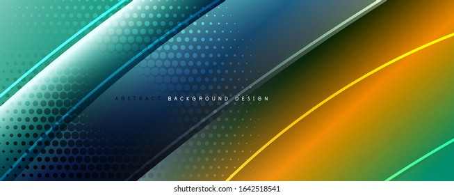 Fundo de onda abstrata de vidro brilhante. Efeito de linha de movimento dinâmico. Ilustração vetorial para papel de parede, banner, plano de fundo, cartão, ilustração de livro, página inicial