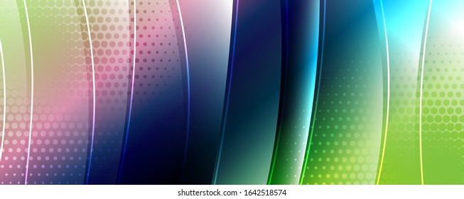 Fondo de onda abstracto de vidrio brillante. Efecto de línea de movimiento dinámico. Ilustración vectorial para fondo de escritorio, pancarta, fondo, tarjeta, ilustración del libro, página de inicio