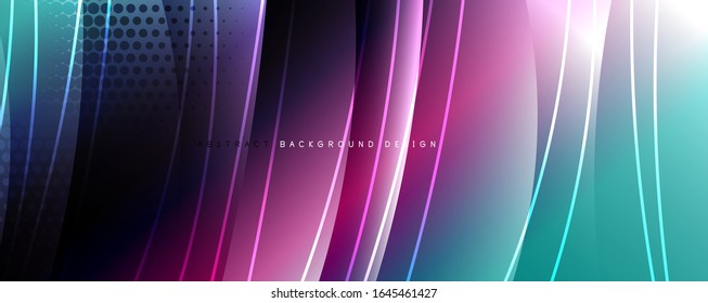 Shining glass abstract wave background. Dynamic motion line effect. Vector Illustration For Wallpaper, Banner, Background, Card, Book Illustration, landing page
