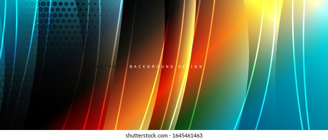 Shining glass abstract wave background. Dynamic motion line effect. Vector Illustration For Wallpaper, Banner, Background, Card, Book Illustration, landing page